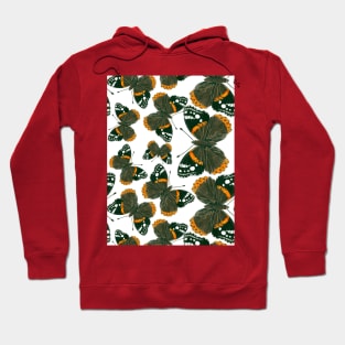 Red admiral butterfly  pattern Hoodie